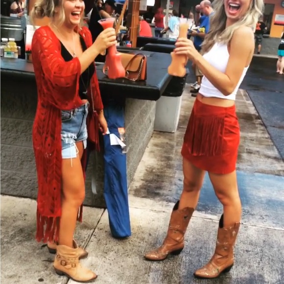 Fringe Suede Skirt - Picture 5 of 5